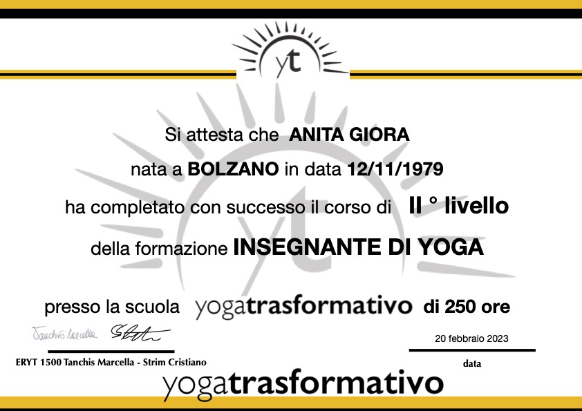 Diploma Yoga Trasformativo II LIVELLO